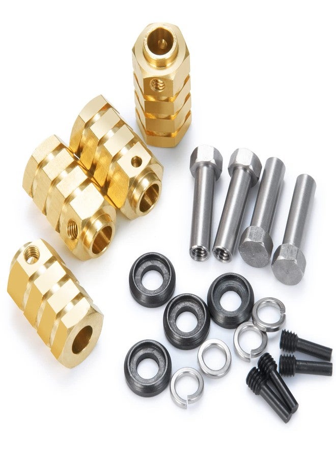 RCJUMPANT 4PCS 12mm Wheel Hubs Hex Pins Adapter-Heavy Duty Brass(5-20mm) for TRX4 TRX6 RC Crawler - Heavy Duty Wheel Spacers & Extensions (15mm) - Image 4